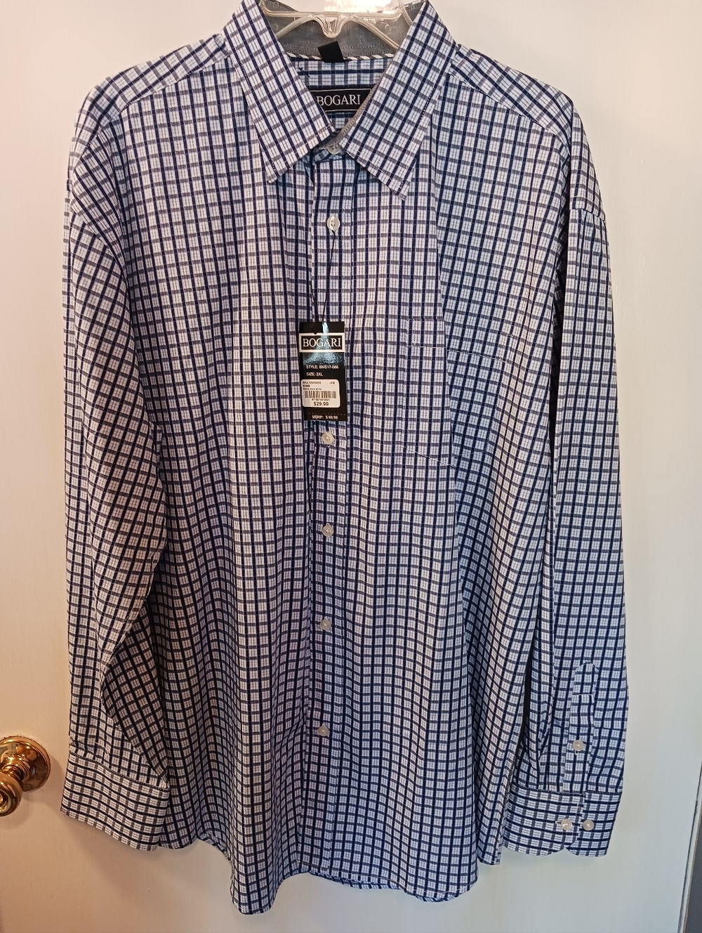 Bogari Mens 2X New Lightweight Long Sleeve Button Down Dress Shirt Casual Preppy